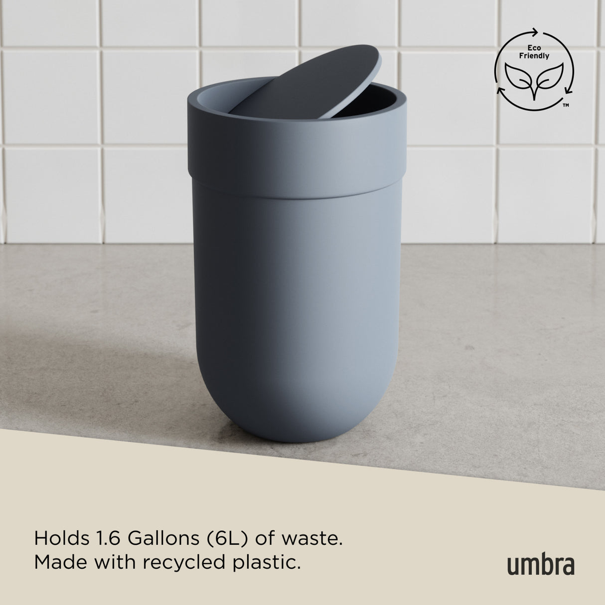 Bathroom Trash Cans | color: Slate Blue