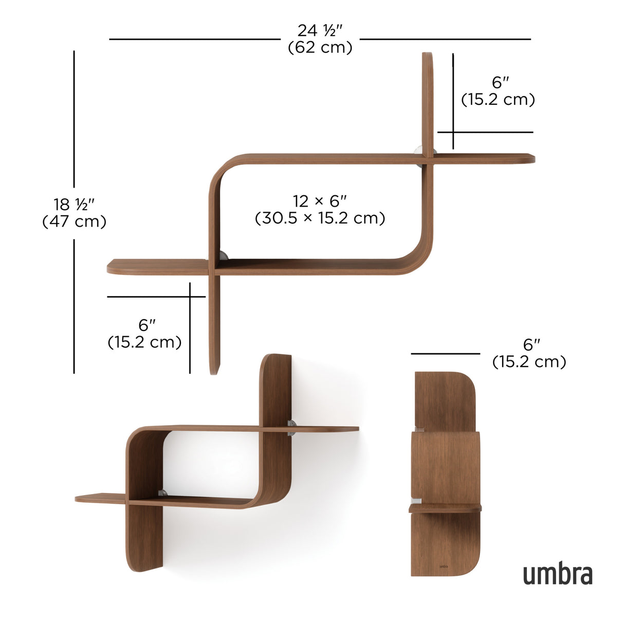 Shelves & Magazine Racks | color: Light-Walnut