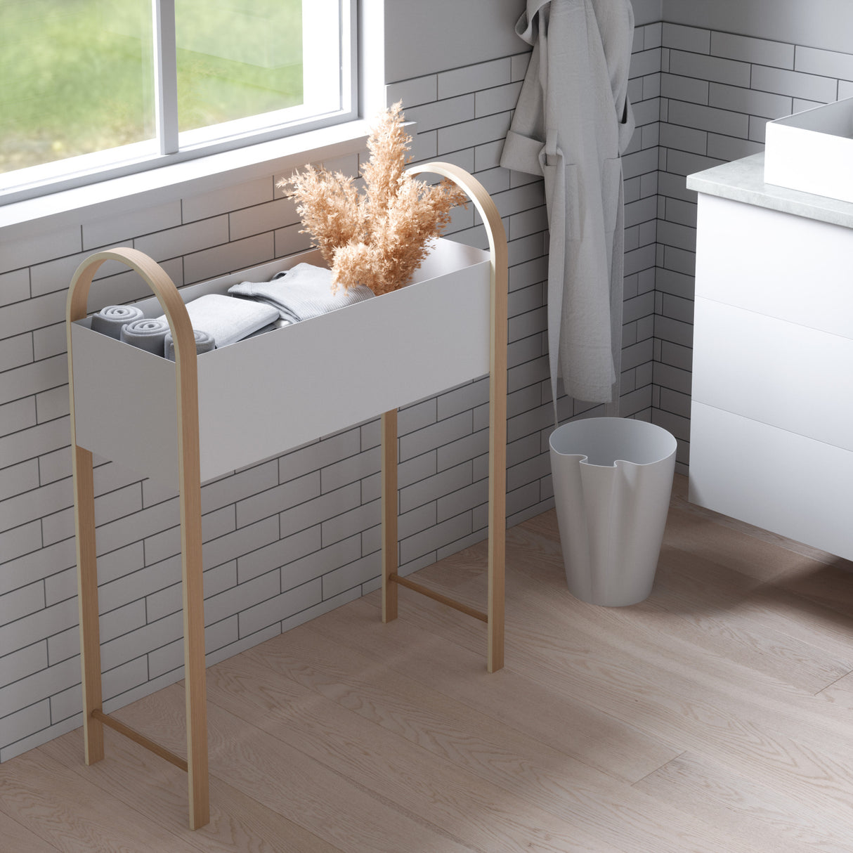 Floor Planters | color: White-Natural