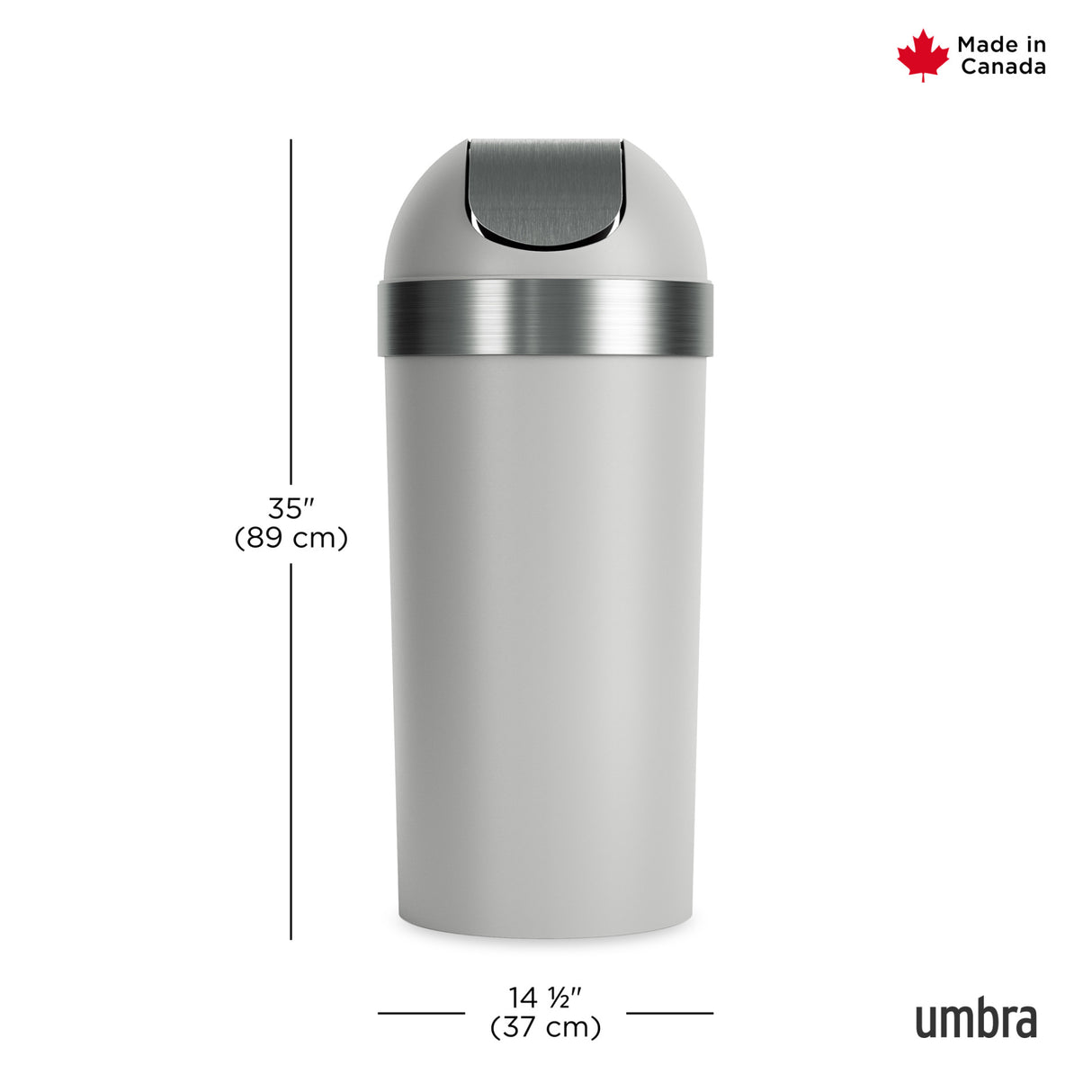 Kitchen Trash Cans | color: Grey-Nickel
