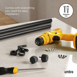 Single Curtain Rods | color: Matte-Black | size: 36-66" (91-168 cm) | diameter: 1" (2.5 cm)