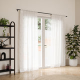 Single Curtain Rods | color: Matte-Black | size: 30-84" (76-213 cm) | diameter: 3/4" (1.9 cm)