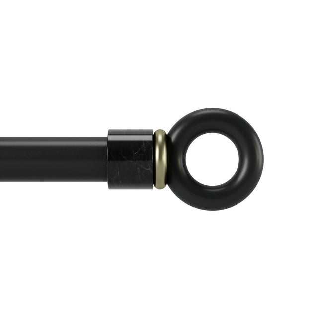 Single Curtain Rods | color: Matte-Black | size: 36-72" (91-183 cm) | diameter: 1" (2.5 cm)