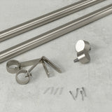 Single Curtain Rods | color: Nickel-Steel | size: 66-120" (168-305 cm) | diameter: 1" (2.5 cm)