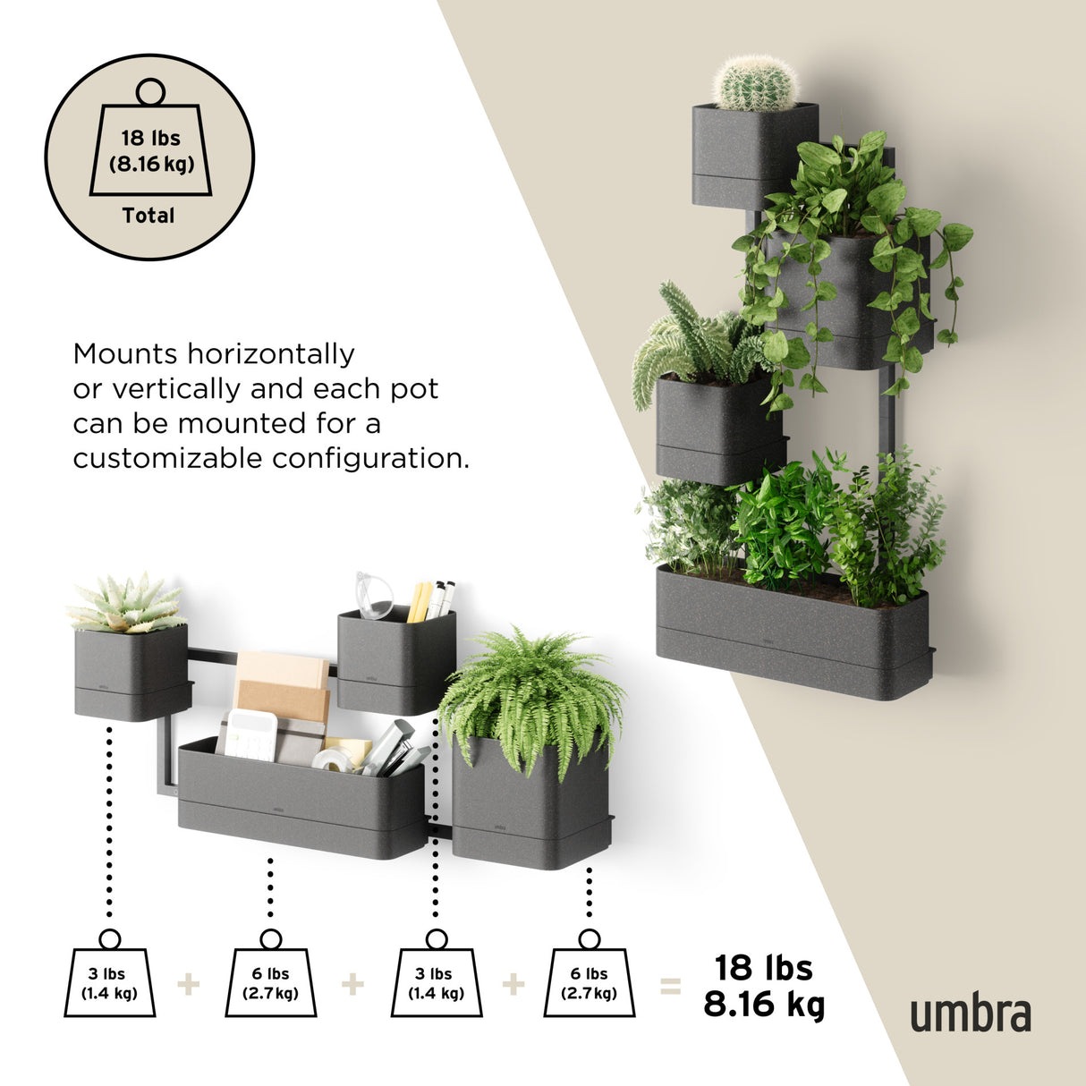 Wall Planters | color: Black