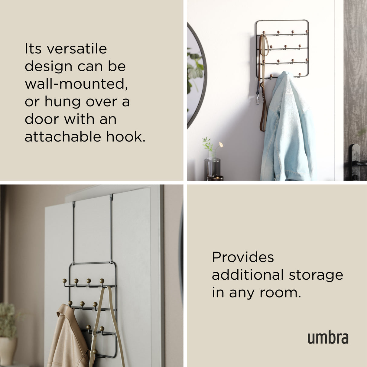Over The Door Hooks | color: Black-Walnut