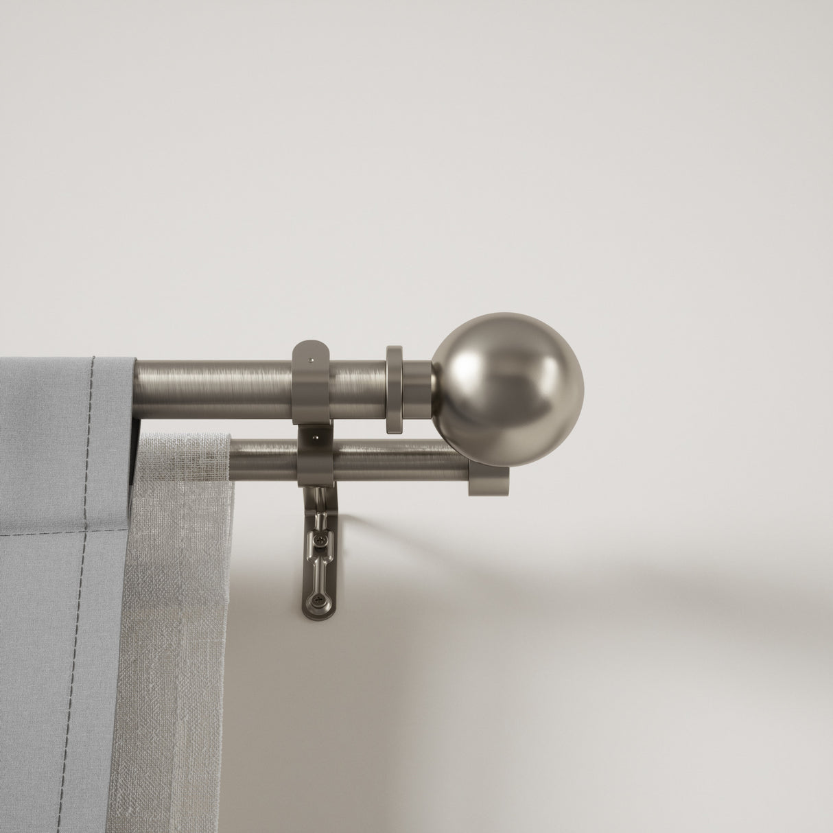 Double Curtain Rods | color: Eco-Friendly Nickel | size: 36-72" (91-183 cm) | diameter: 1" (2.5 cm)