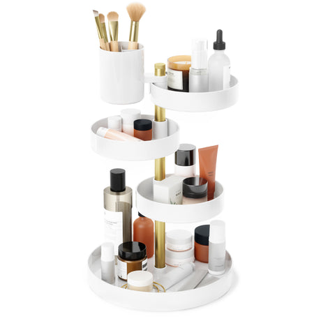 Cosmetic Organizers | color: White-Brass