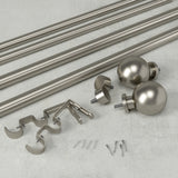 Double Curtain Rods | color: Eco-Friendly Nickel | size: 36-72" (91-183 cm) | diameter: 1" (2.5 cm) | Hover