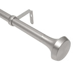 Single Curtain Rods | color: Nickel-Steel | size: 36-72" (91-183 cm) | diameter: 1" (2.5 cm)