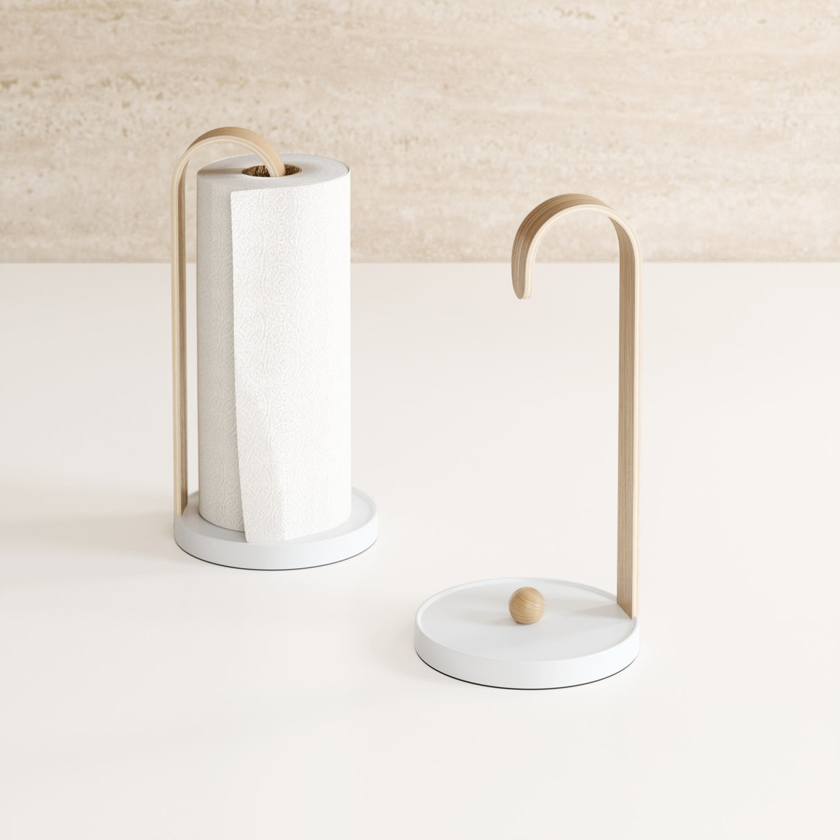 Paper Towel Holders | color: White/Natural