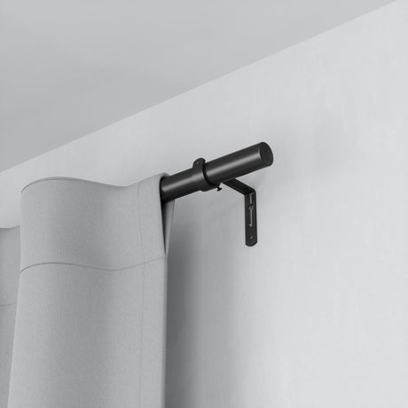 Single Curtain Rods | color: Matte Black | size: 32-64" (81-162 cm) | diameter: 1" (2.5 cm) | Hover