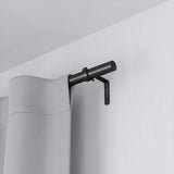 Single Curtain Rods | color: Matte-Black | size: 64-128" (162-325 cm) | diameter: 1" (2.5 cm) | Hover