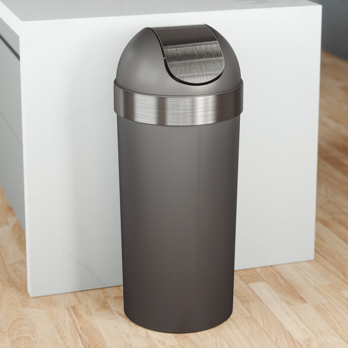 Kitchen Trash Cans | color: Pewter