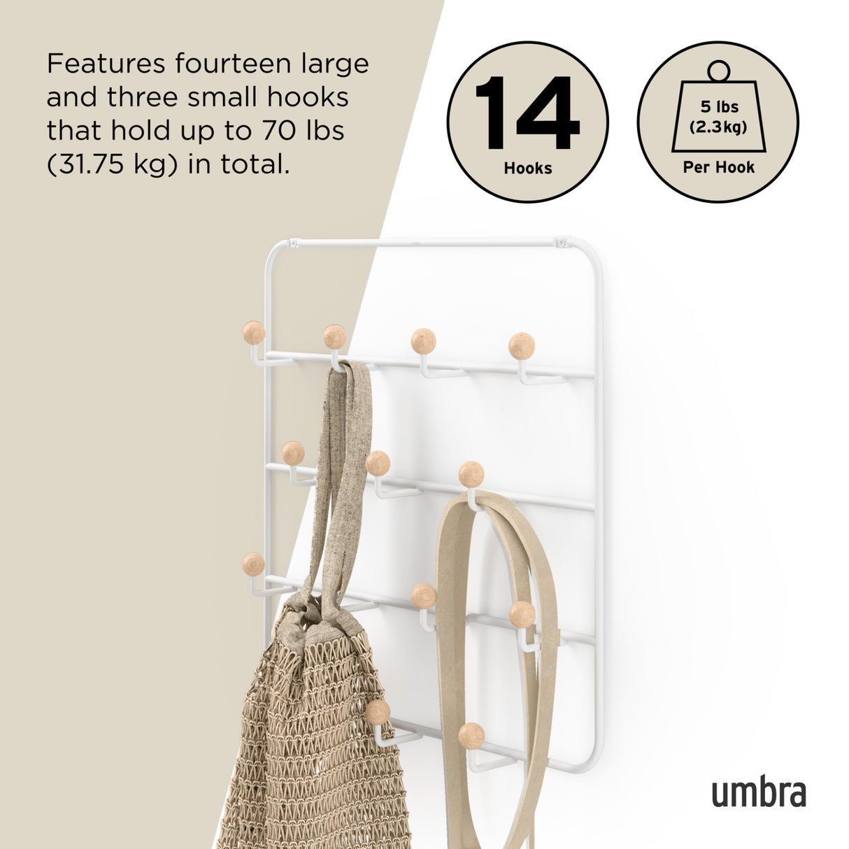 Over The Door Hooks | color: White-Natural