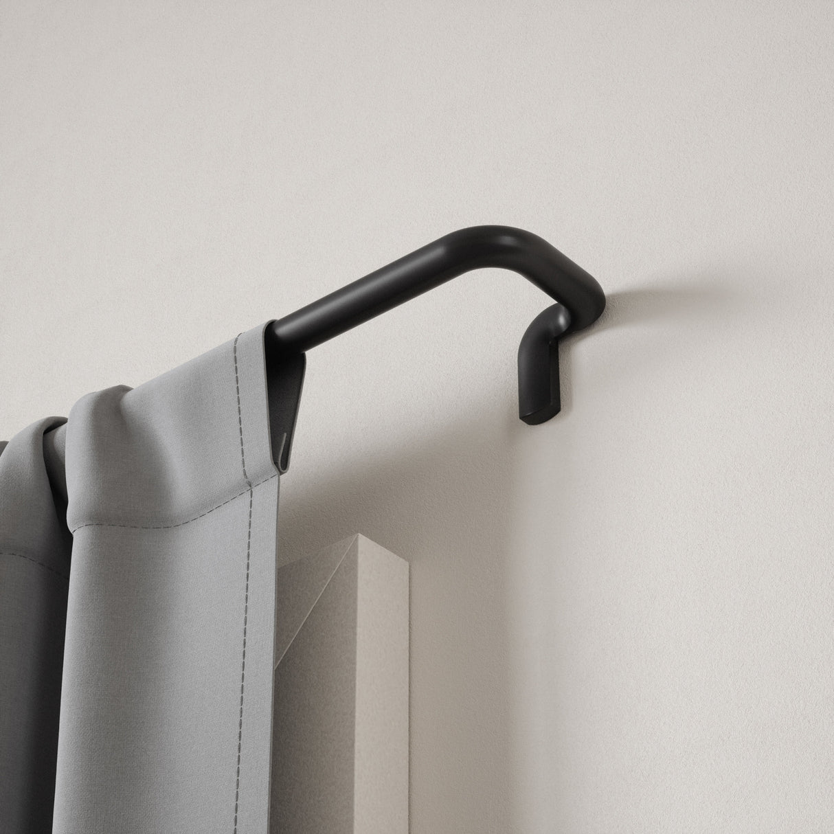 Single Curtain Rods | color: Matte-Black | size: 30-84" (76-213 cm) | diameter: 3/4" (1.9 cm)