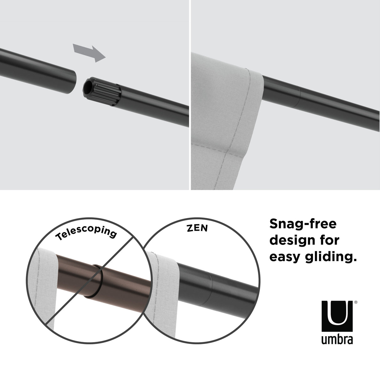 Single Curtain Rods | color: Matte-Black | size: 32-128" (81-325 cm) | diameter: 1" (2.5cm) | https://vimeo.com/704291187