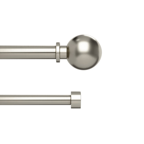 Double Curtain Rods | color: Eco-Friendly Nickel | size: 36-72" (91-183 cm) | diameter: 1" (2.5 cm)