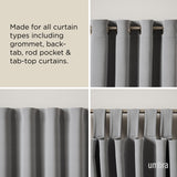 Single Curtain Rods | color: Matte-Black | size: 66-120" (168-305 cm) | diameter: 1" (2.5 cm)