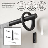 Single Curtain Rods | color: Matte-Black | size: 42-120" (107-305 cm) | diameter: 1" (2.5 cm)