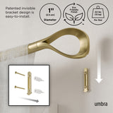 Single Curtain Rods | color: Gold | size: 42-120" (107-305 cm) | diameter: 1" (2.5 cm)