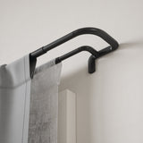 Double Curtain Rods | color: Matte-Black | size: 66-144" (168-365 cm) | diameter: 3/4" (1.9 cm) | Hover