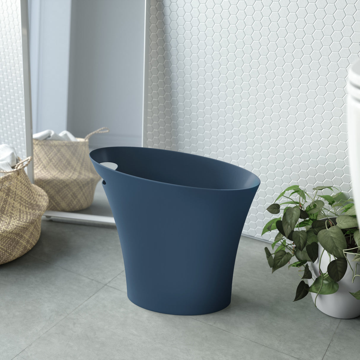 Bathroom Trash Cans | color: Denim | Hover