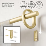 Single Curtain Rods | color: Gold | size: 42-120" (107-305 cm) | diameter: 1" (2.5 cm)