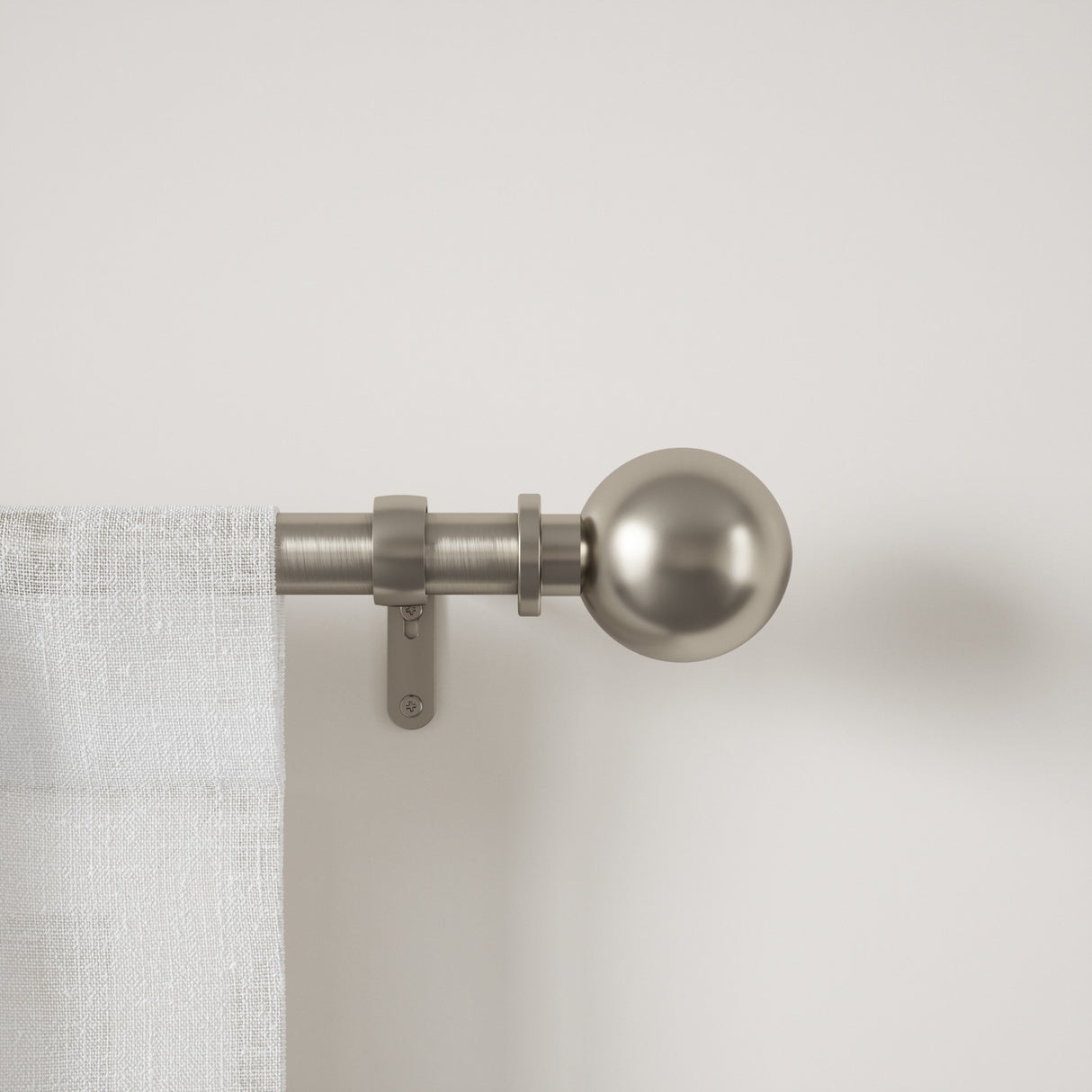 Single Curtain Rods | color: Eco-Friendly Nickel | size: 72-144" (183-365 cm) | diameter: 1" (2.5 cm)