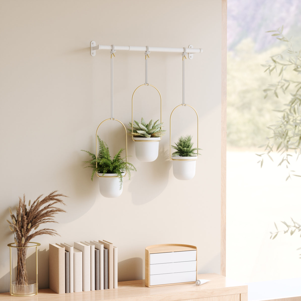 Hanging Planter | color: Brass | https://player.vimeo.com/video/540290052