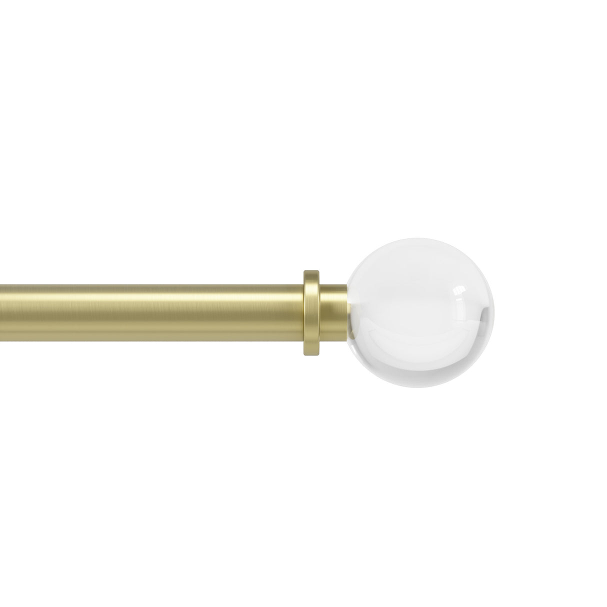 Single Curtain Rods | color: Brass | size: 36-72" (91-183 cm) | diameter: 1" (2.5 cm)