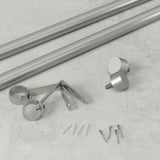 Single Curtain Rods | color: Nickel-Steel | size: 36-66" (91-168 cm) | diameter: 1" (2.5 cm)