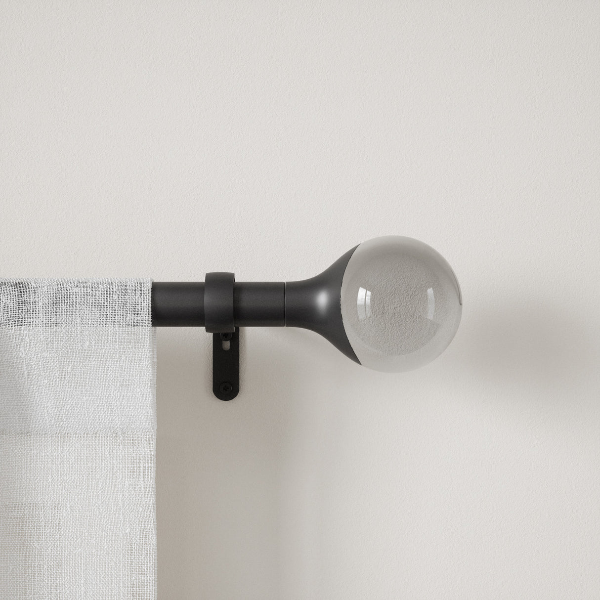 Single Curtain Rods | color: Eco-Friendly Matte-Black | size: 72-144" (183-365 cm) | diameter: 1" (2.5 cm) | Hover