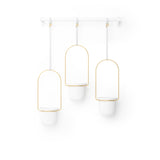 Hanging Planters | color: White-Brass