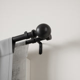 Double Curtain Rods | color: Matte-Black | size: 36-72" (91-183 cm) | diameter: 1" (2.5 cm) | Hover