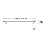 Single Curtain Rods | color: Matte-Nickel | size: 28-48" (71-122 cm) | diameter: 3/4" (1.9 cm)