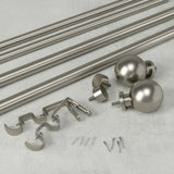 Double Curtain Rods | color: Eco-Friendly Nickel | size: 36-72" (91-183 cm) | diameter: 1 & 3/4" (4.44 cm) | Hover