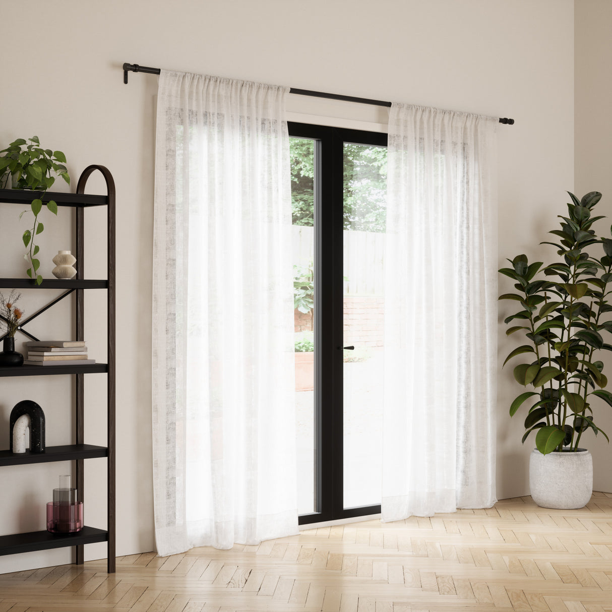Single Curtain Rods | color: Brushed-Black | size: 36-66" (91-168 cm) | diameter: 1" (2.5 cm)
