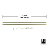Single Curtain Rods | color: Brass | size: 72-144" (183-366 cm) | diameter: 1" (2.5 cm)