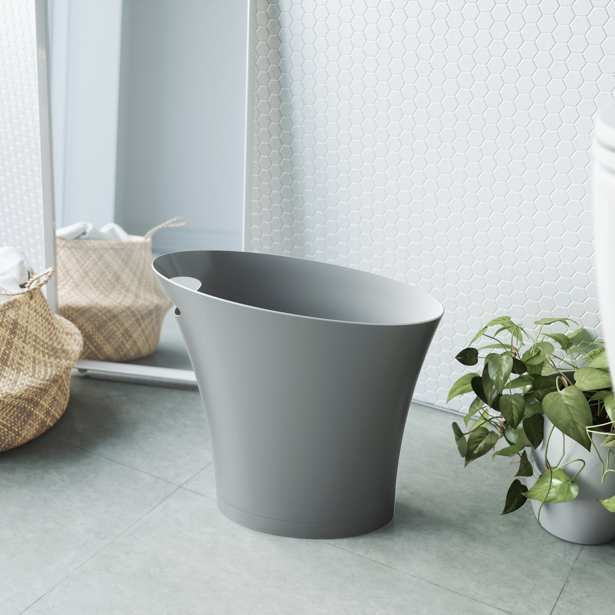 Bathroom Trash Cans | color: Silver | Hover