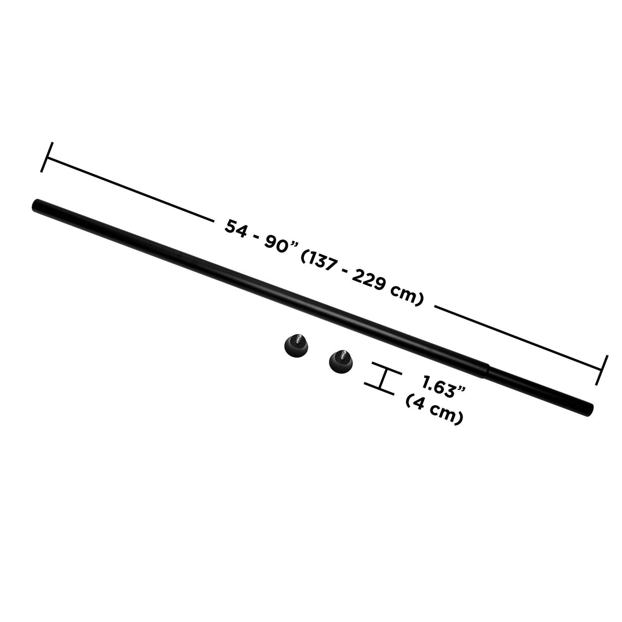 Tension Rods | color: Matte-Black | size: 54-90" (137-229 cm) | diameter: 7/8" (2.2 cm)