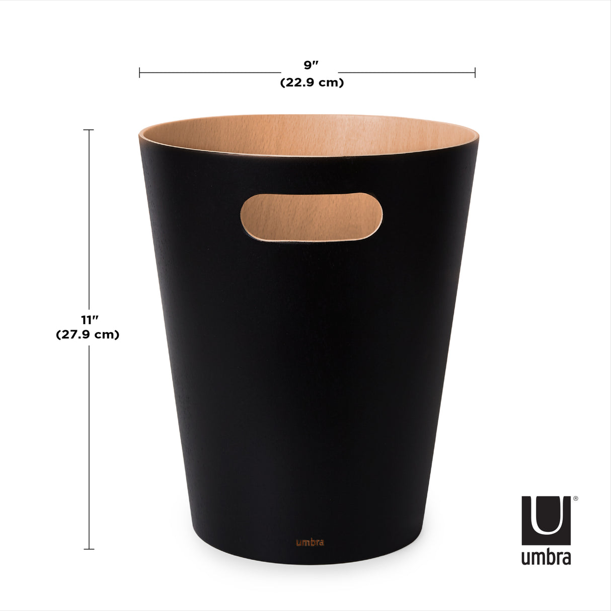 Bathroom Trash Cans | color: Black-Natural