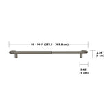 Single Curtain Rods | color: Matte-Nickel | size: 88-144" (224-366 cm) | diameter: 3/4" (1.9 cm)