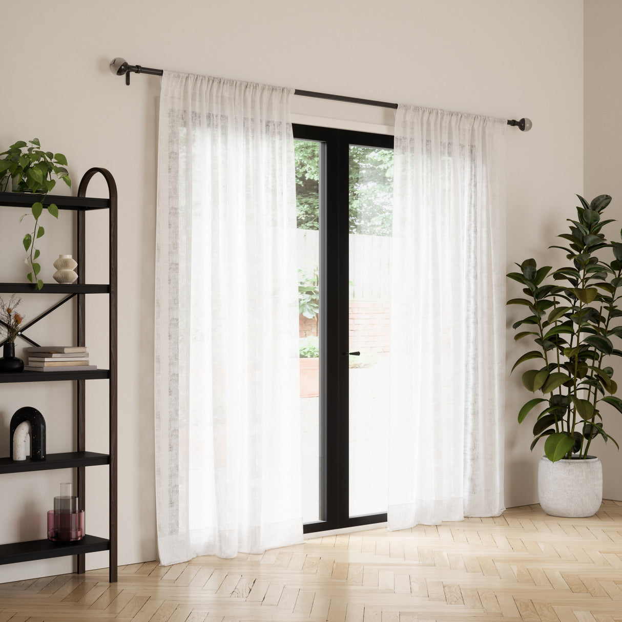 Single Curtain Rods | color: Eco-Friendly Matte-Black | size: 36-72" (91-183 cm) | diameter: 1" (2.5 cm)