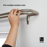 Double Curtain Rods | color: Matte-Nickel | size: 48-88" (122-224 cm) | diameter: 3/4" (1.9 cm)