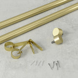 Single Curtain Rods | color: Brass | size: 66-120" (168-305 cm) | diameter: 1" (2.5 cm)