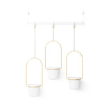 Hanging Planters | color: White-Brass