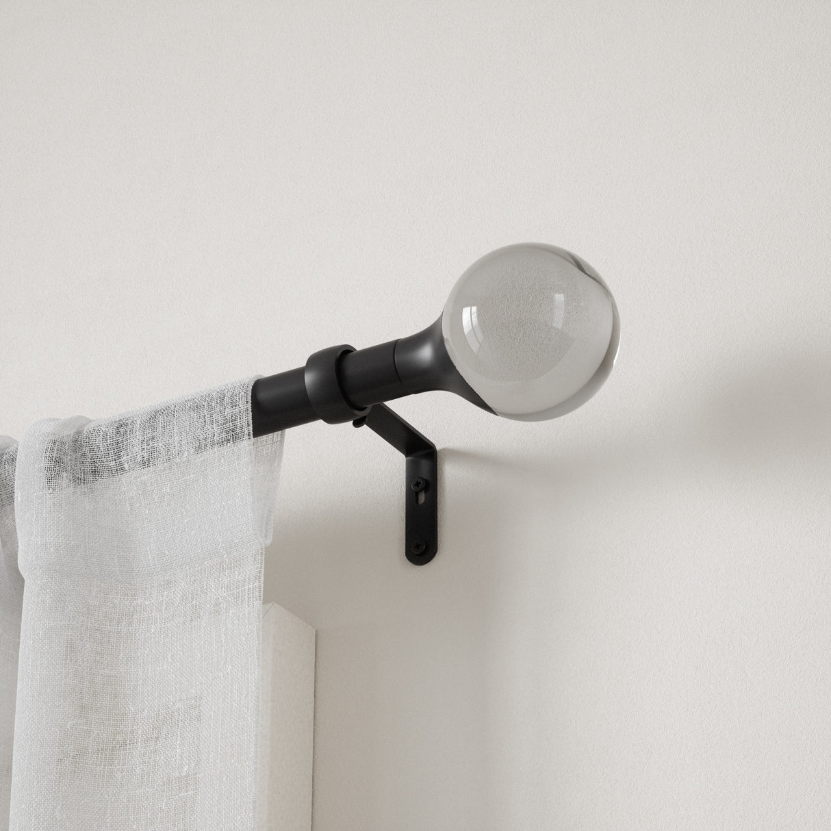 Single Curtain Rods | color: Eco-Friendly Matte-Black | size: 36-72" (91-183 cm) | diameter: 1" (2.5 cm)