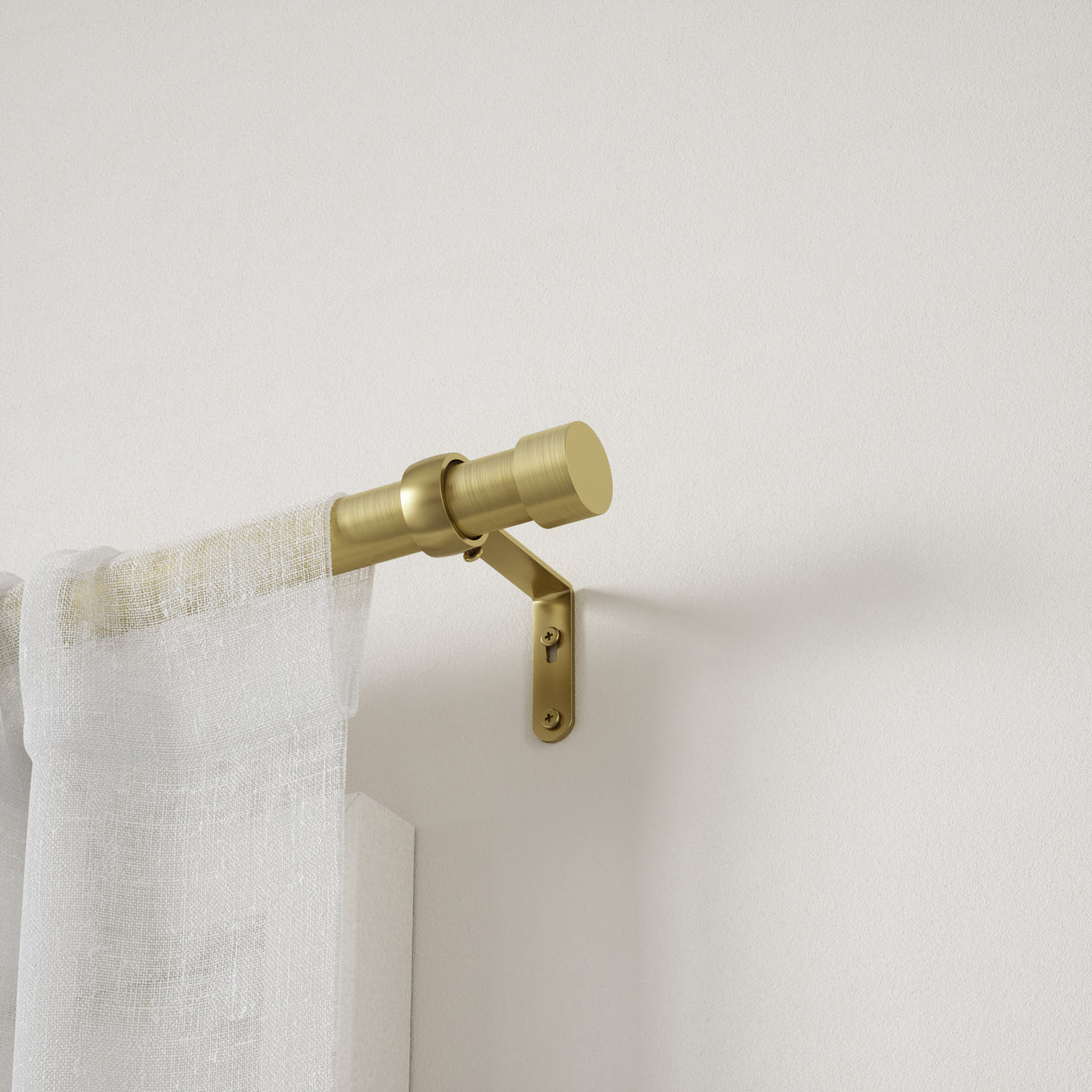 Single Curtain Rods | color: Brass | size: 120-180" (305-457 cm) | diameter: 1" (2.5 cm) | Hover