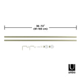 Single Curtain Rods | color: Brass | size: 36-72" (91-183 cm) | diameter: 1" (2.5 cm)